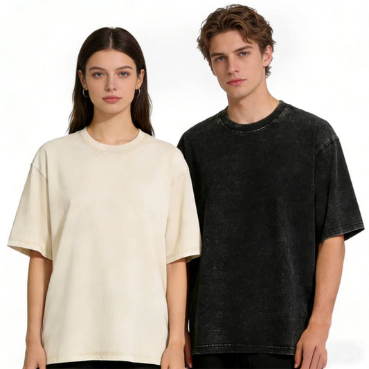 Oversized T Shirts for Gym Vintage Heavyweight T Shirts Cotton Workout Acid Washed Baggy Tees