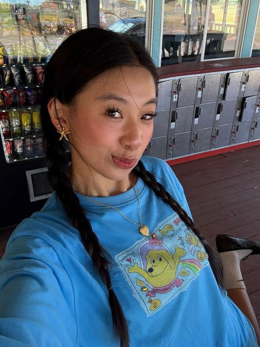 Happy Puppy Cartoon Print Long-Sleeve T-Shirt