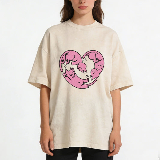 Loving Kitten Washed T-Shirt PT277
