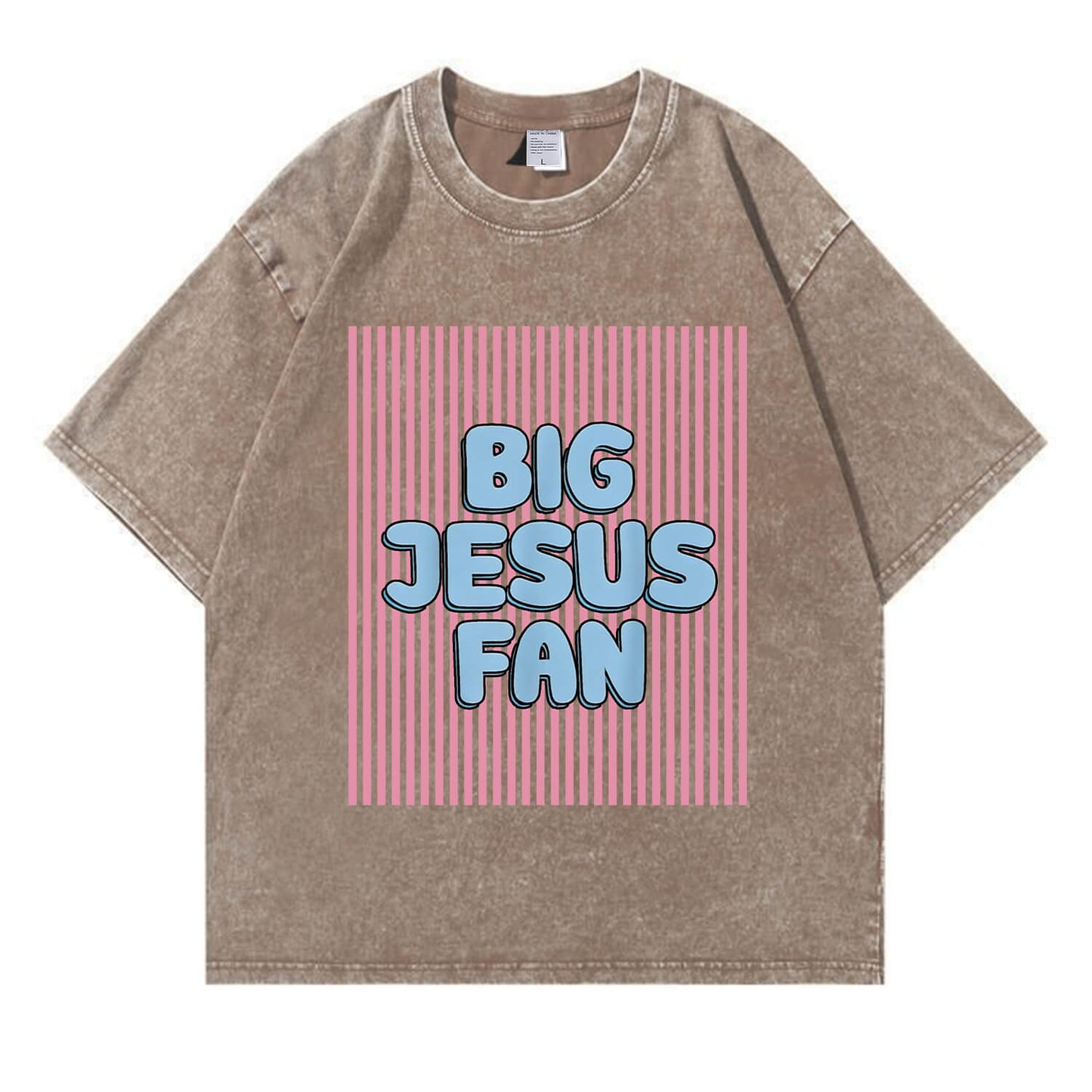Big Jesus Fan Washed T-Shirt PT416