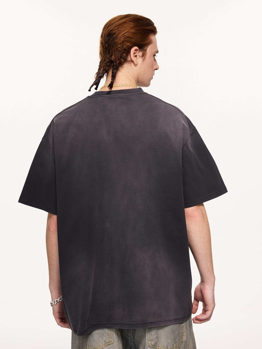 Vintage Distressed Slub Cotton Washed T-shirt