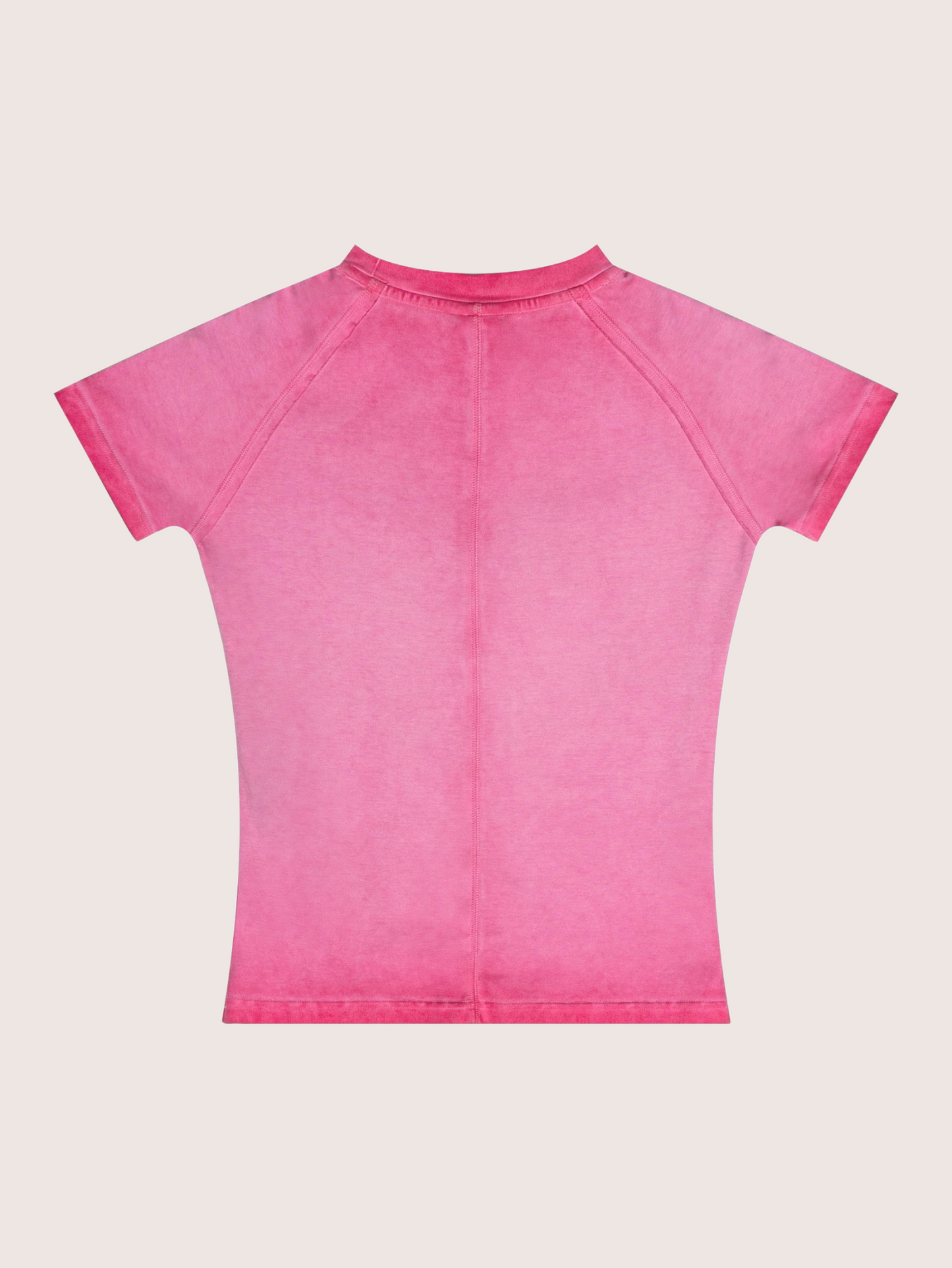Able Print Minimalist Washed Raglan Pink Baby Tee