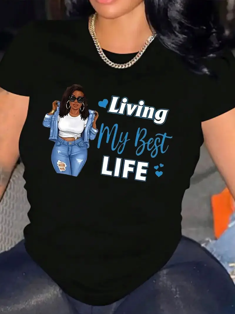 Women Casual Short Sleeve Tee 1 Pcs 100% Heavy Cotton - Comfortable Crew Neck, Soft Adorable Tees Tops