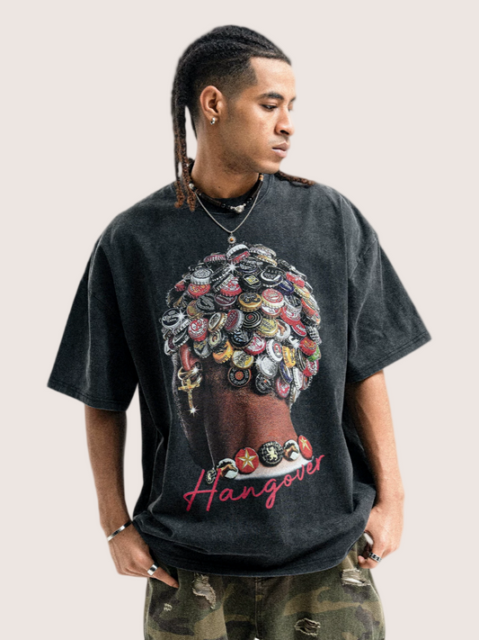 Vintage Wash Beer Bottle Caps Graphic Tee