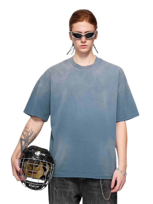 Vintage Distressed Slub Cotton Washed T-shirt