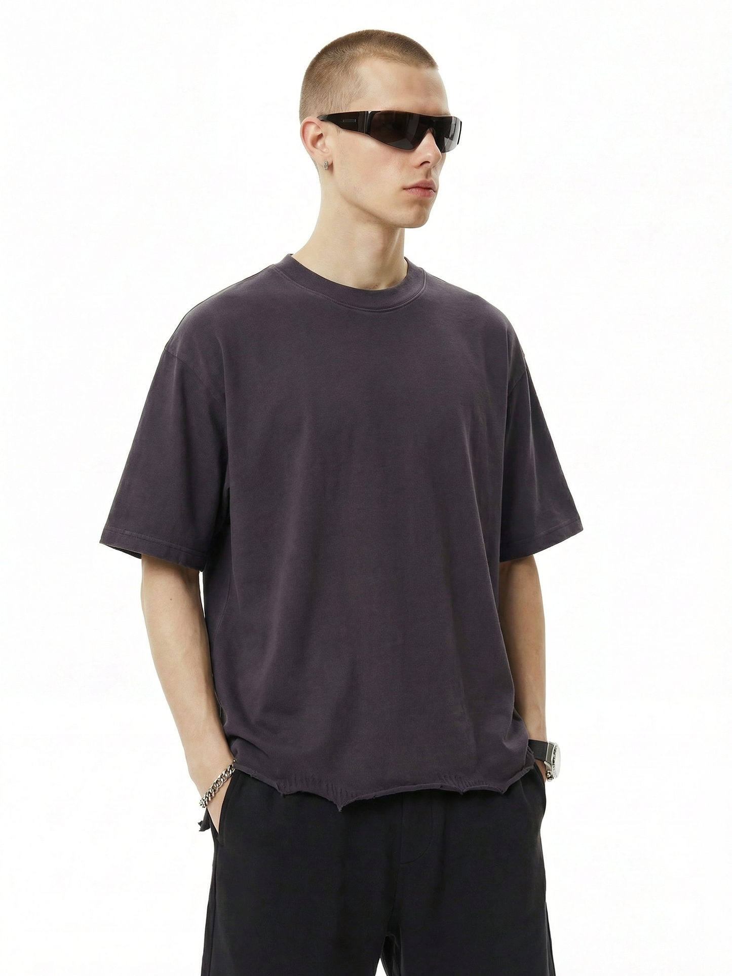 Vintage Purple  Essentials Washed T-shirt Distr002