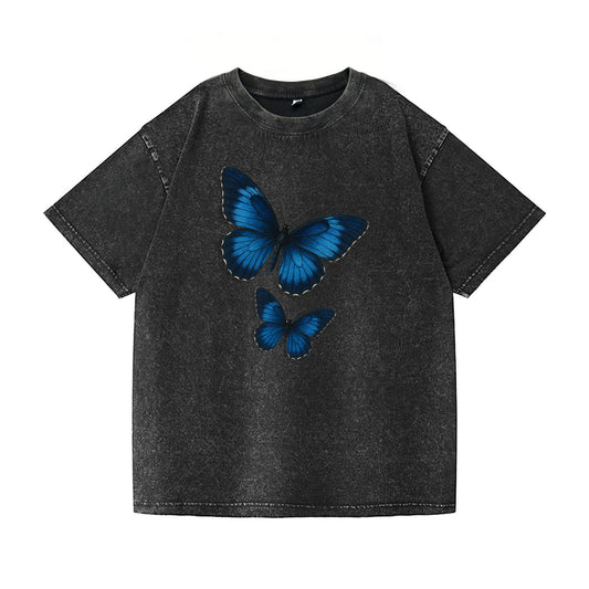 Blue Butterfly Washed T-Shirt PT021