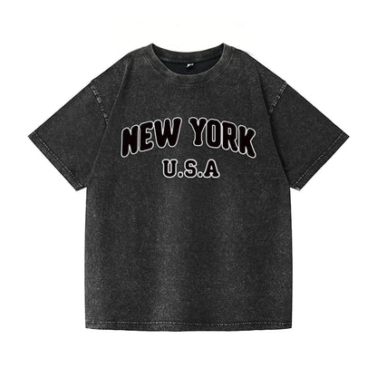 New York Vintage Washed T-Shirt PT022