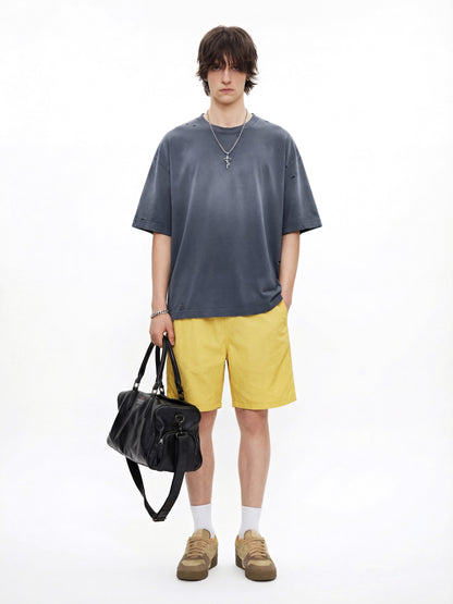 Vintage Distressed Slub Cotton Washed T-shirt