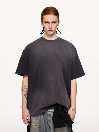 Vintage Distressed Slub Cotton Washed T-shirt