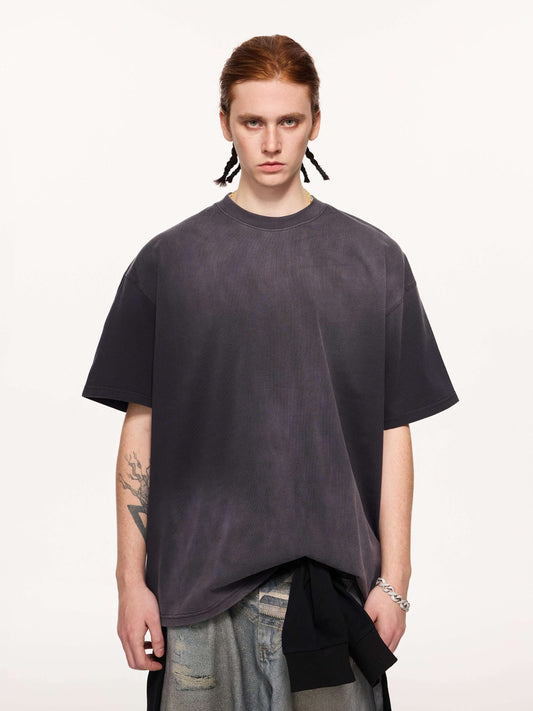 Vintage Distressed Slub Cotton Washed T-shirt