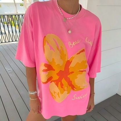 Boldoodle Summer Flower Graphic Washed T-Shirt PT446