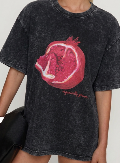 Boldoodle Pomegranate Graphic Washed T-Shirt PT444