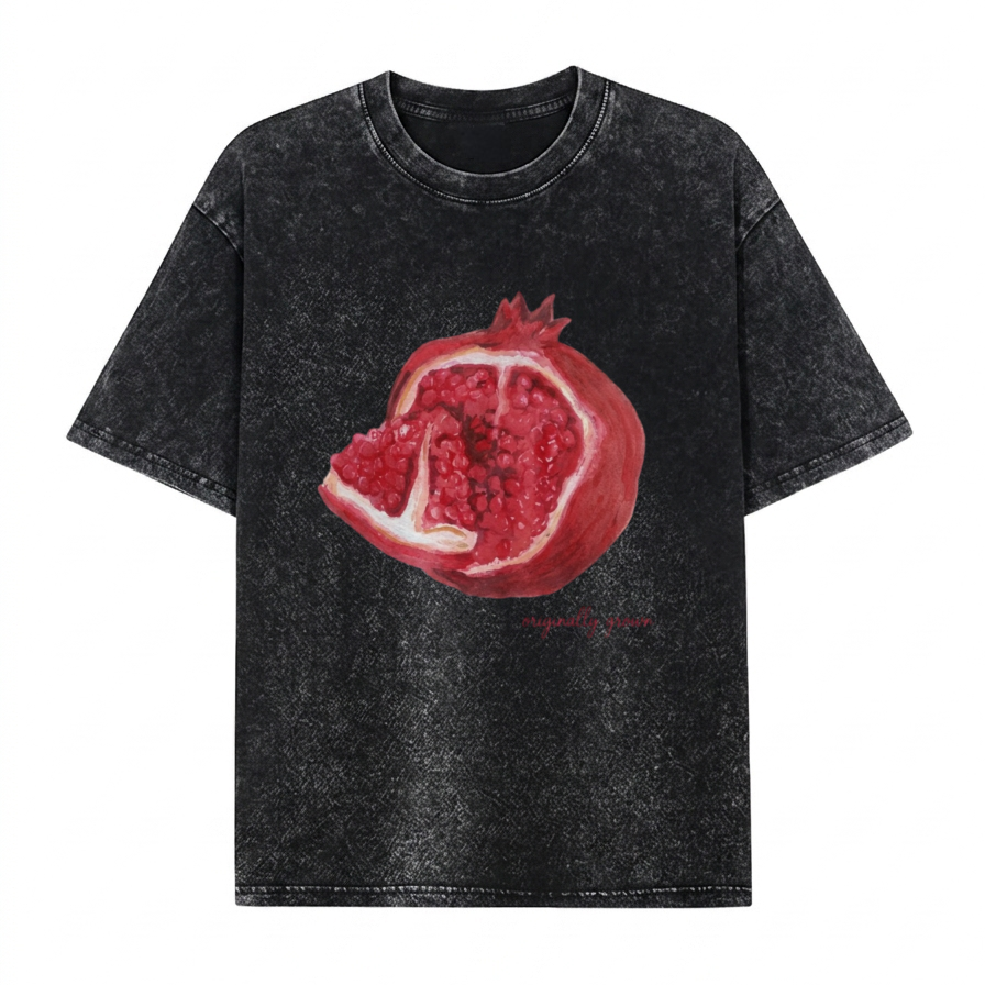 Boldoodle Pomegranate Graphic Washed T-Shirt PT444