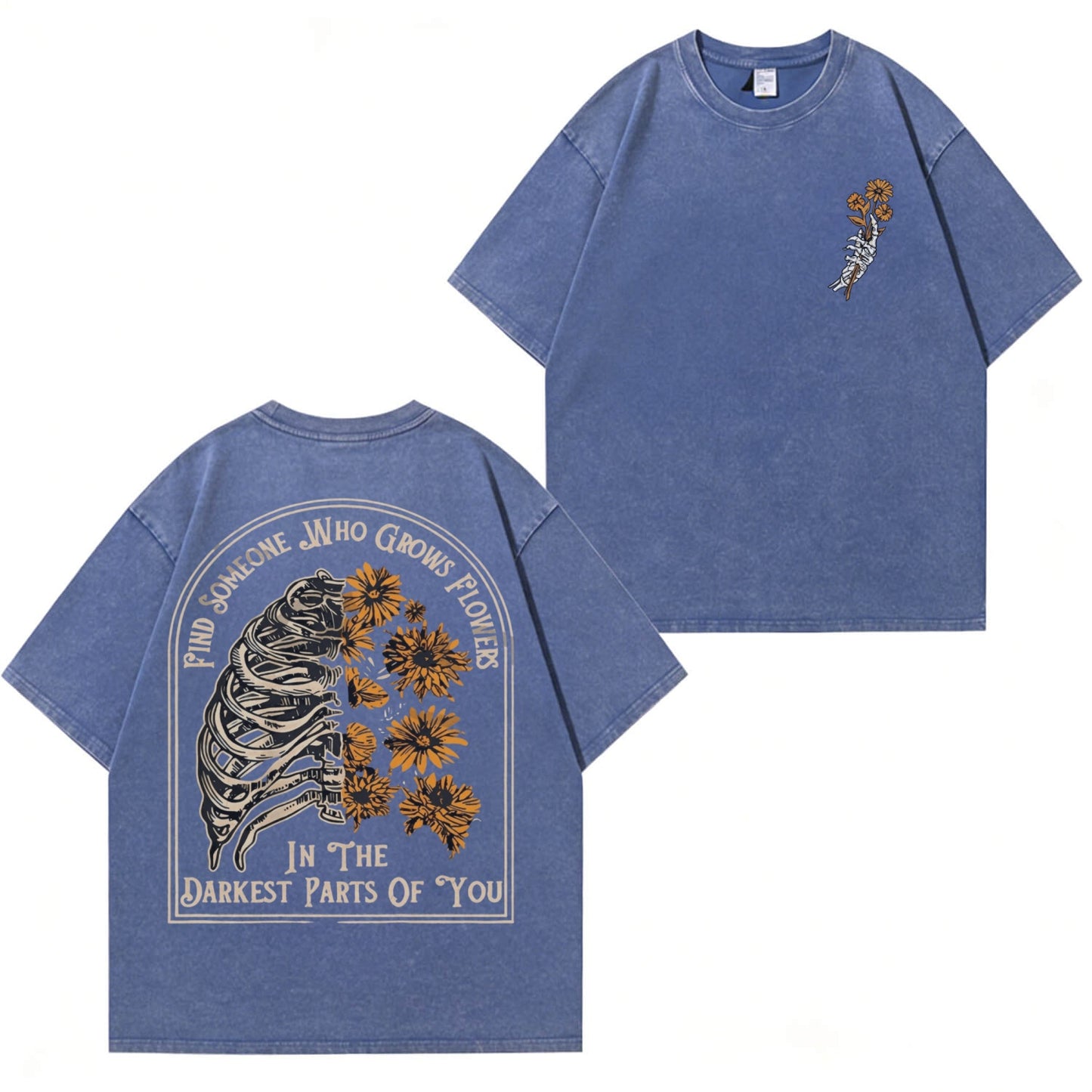 Boldoodle Find Someone Who Grows Flowers Washed T-Shirt PT472