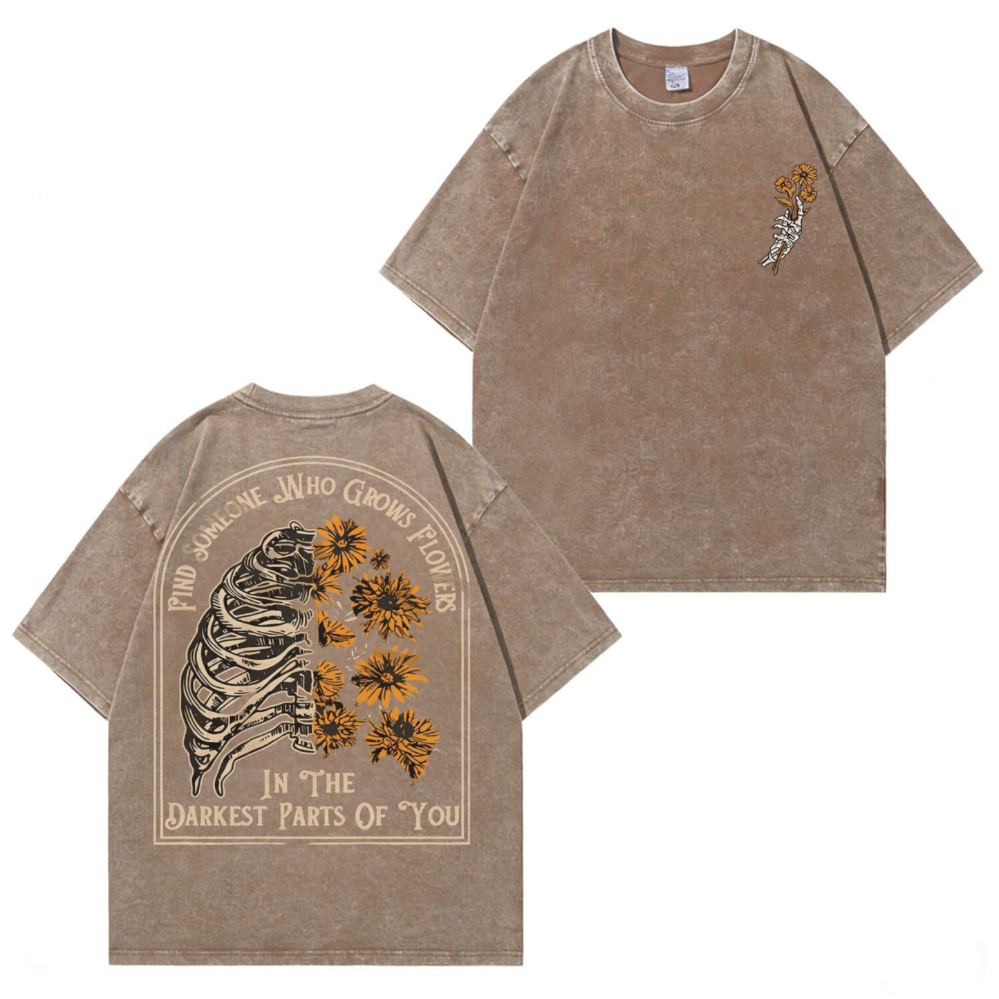 Boldoodle Find Someone Who Grows Flowers Washed T-Shirt PT472