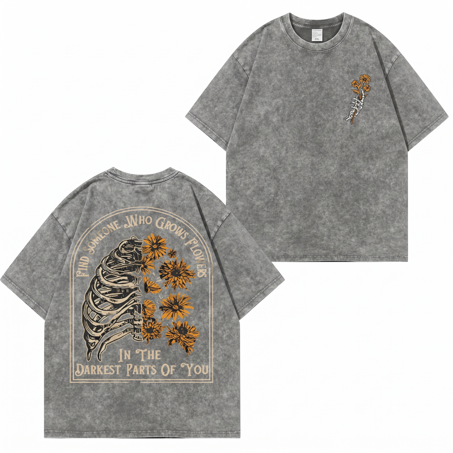 Boldoodle Find Someone Who Grows Flowers Washed T-Shirt PT472