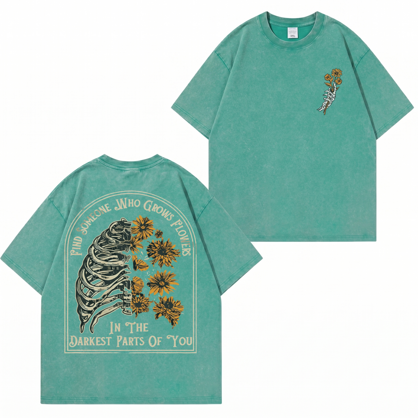 Boldoodle Find Someone Who Grows Flowers Washed T-Shirt PT472