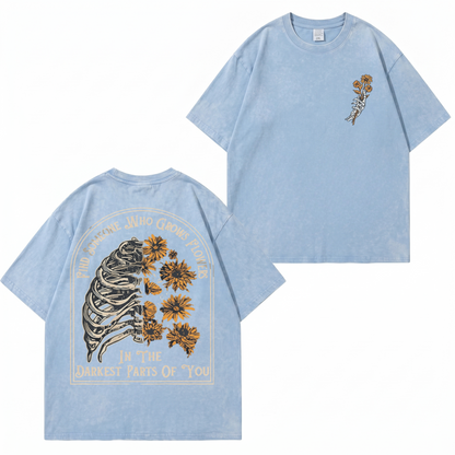 Boldoodle Find Someone Who Grows Flowers Washed T-Shirt PT472