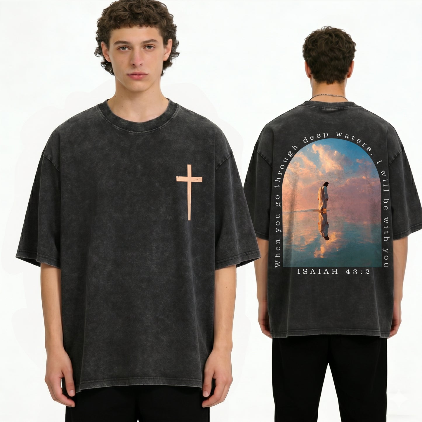 Boldoodle Small Chest Cross Faith  Wash Shirt PT463