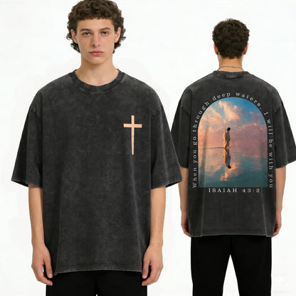 Boldoodle Small Chest Cross Faith  Wash Shirt PT463