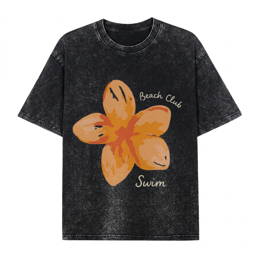 Boldoodle Summer Flower Graphic Washed T-Shirt PT446