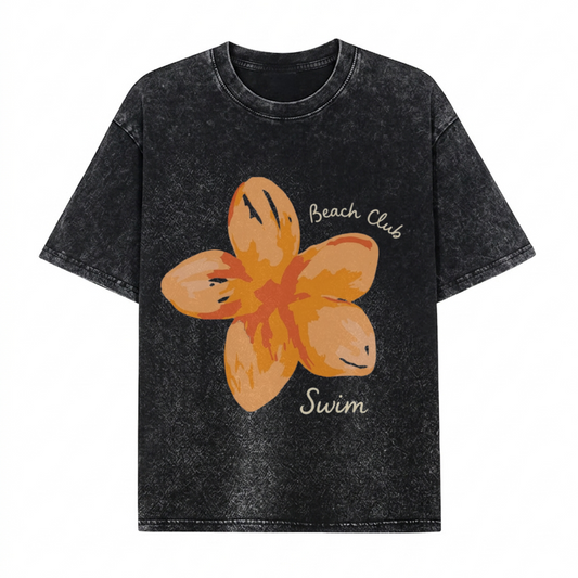 Boldoodle Summer Flower Graphic Washed T-Shirt PT446