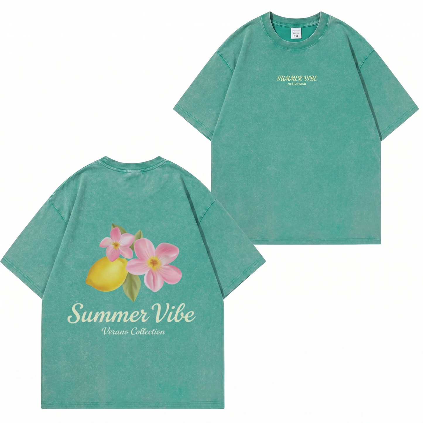 Boldoodle Summer Vibe Lemon Floral Graphic Wash Shirt PT449