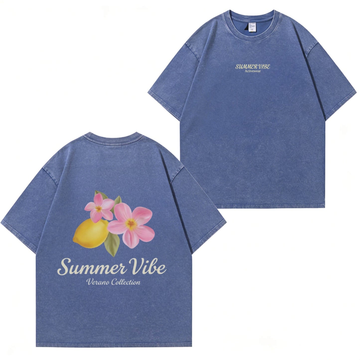 Boldoodle Summer Vibe Lemon Floral Graphic Wash Shirt PT449