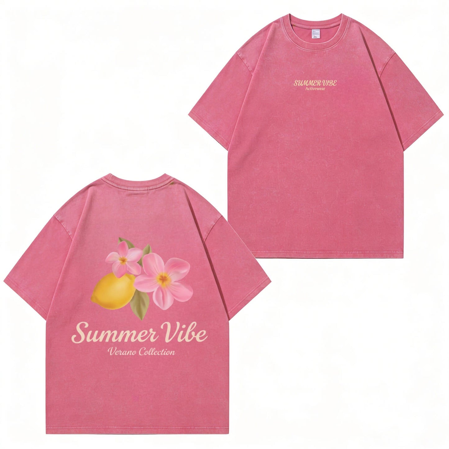 Boldoodle Summer Vibe Lemon Floral Graphic Wash Shirt PT449