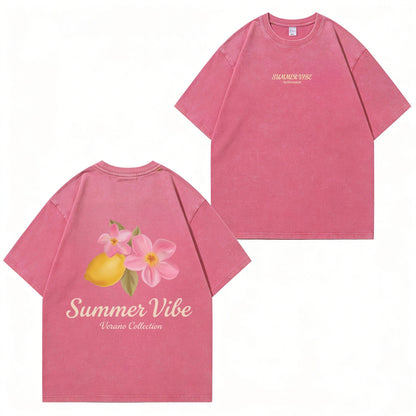 Boldoodle Summer Vibe Lemon Floral Graphic Wash Shirt PT449