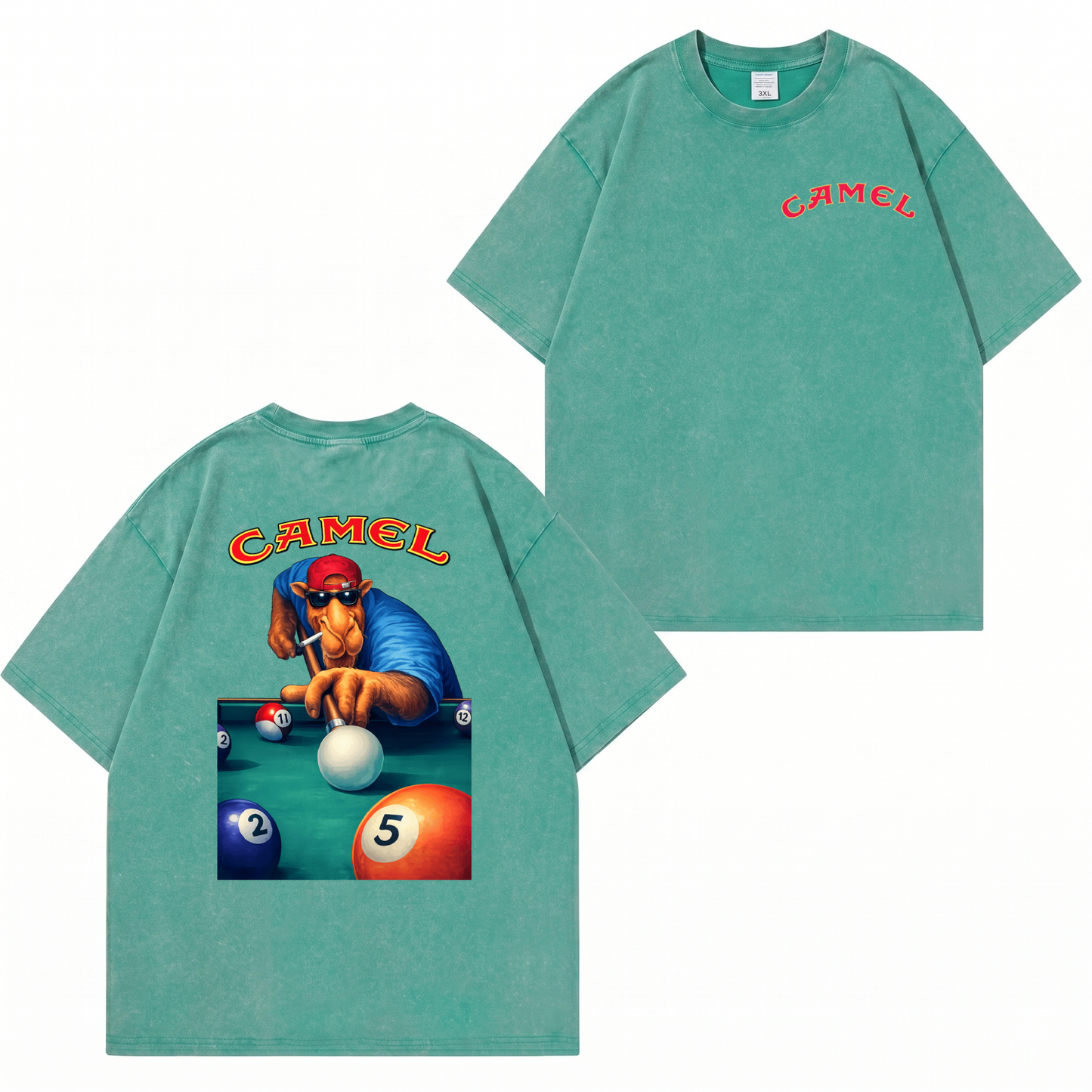Camel Pool Player Washed T-Shirt PT450