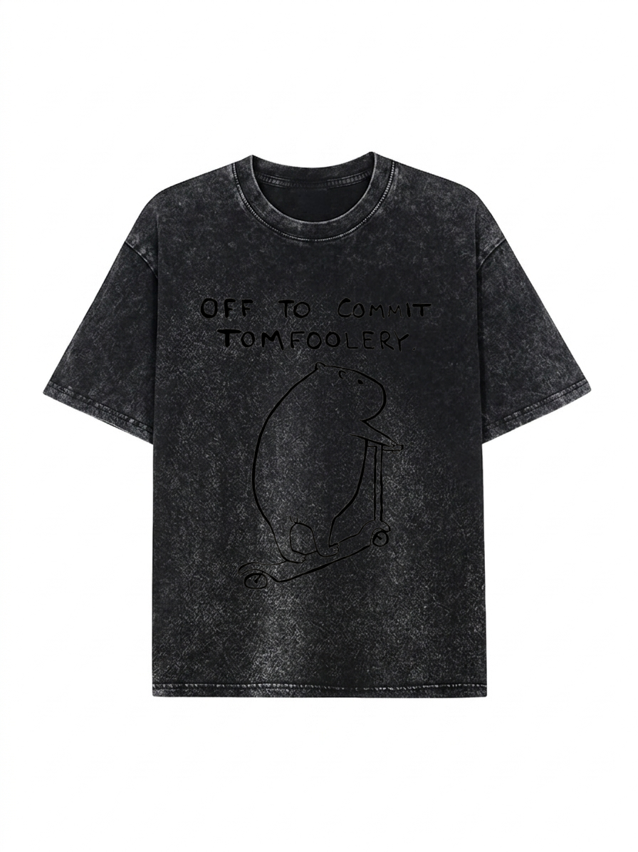 Capybara Is Ready To Do Something Bad Washed T-Shirt PT457