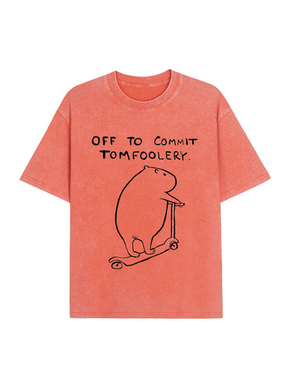 Capybara Is Ready To Do Something Bad Washed T-Shirt PT457