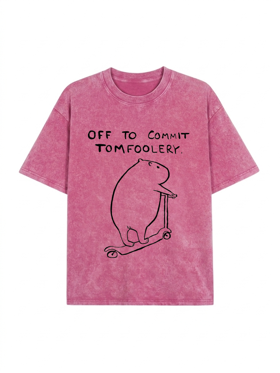 Capybara Is Ready To Do Something Bad Washed T-Shirt PT457