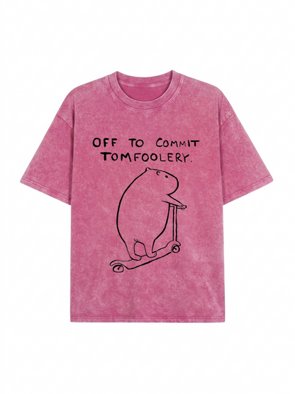 Capybara Is Ready To Do Something Bad Washed T-Shirt PT457