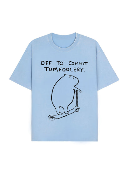 Capybara Is Ready To Do Something Bad Washed T-Shirt PT457