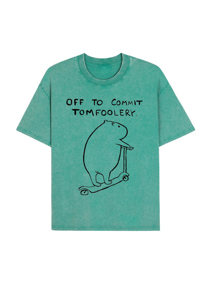 Capybara Is Ready To Do Something Bad Washed T-Shirt PT457