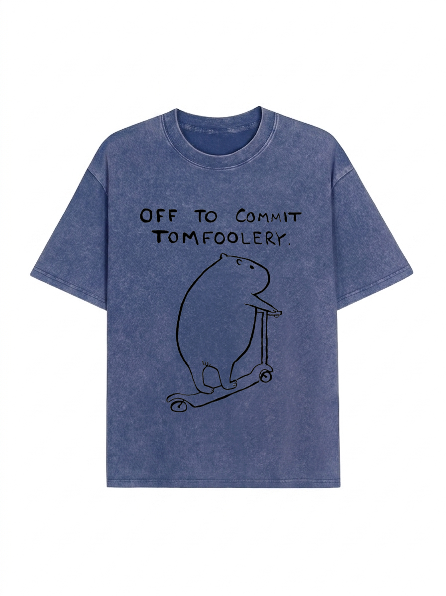 Capybara Is Ready To Do Something Bad Washed T-Shirt PT457