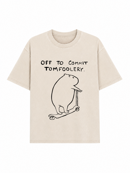 Capybara Is Ready To Do Something Bad Washed T-Shirt PT457