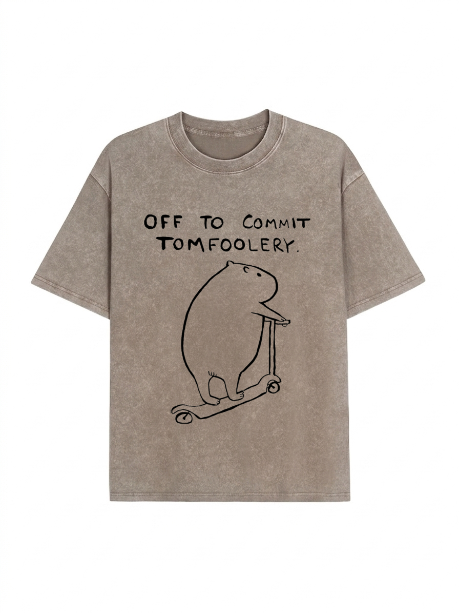 Capybara Is Ready To Do Something Bad Washed T-Shirt PT457