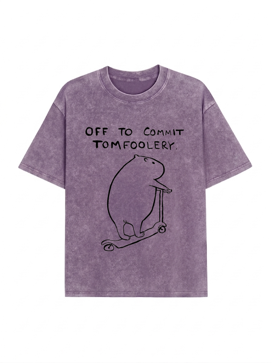 Capybara Is Ready To Do Something Bad Washed T-Shirt PT457