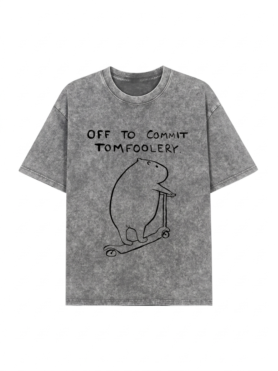 Capybara Is Ready To Do Something Bad Washed T-Shirt PT457
