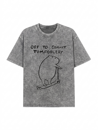 Capybara Is Ready To Do Something Bad Washed T-Shirt PT457