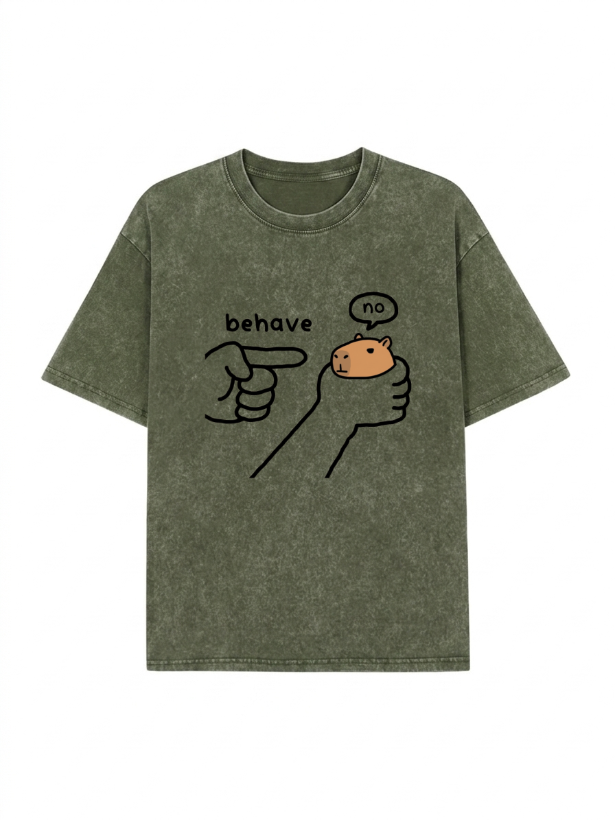 Dishonest Capybara Washed T-Shirt PT451