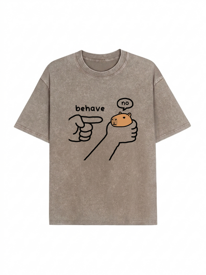 Dishonest Capybara Washed T-Shirt PT451