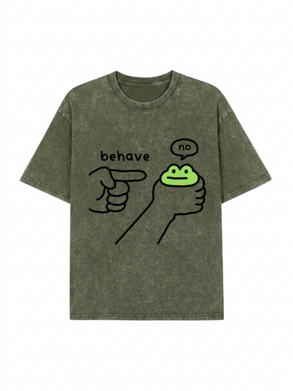 Dishonest Frog Washed T-Shirt PT439