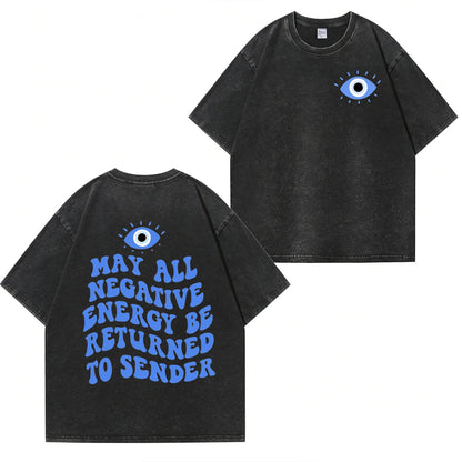 Evil Eye Pattern Unisex Washed T-Shirt PT477