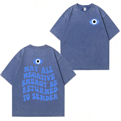 Evil Eye Pattern Unisex Washed T-Shirt PT477