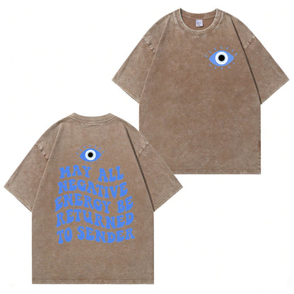 Evil Eye Pattern Unisex Washed T-Shirt PT477